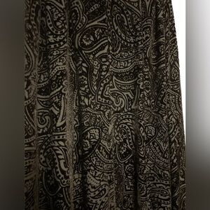 Vintage, RARE, Print Studio, Black Silk Long Dress with Paisley Design, Size 12